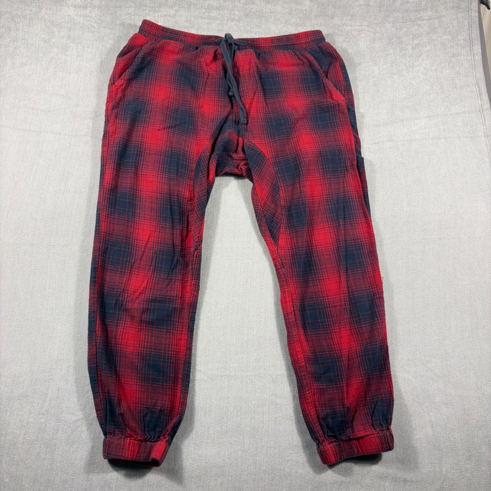 Cotton On ZZZ PJ Drake Jogger Mens XL Red Blue Plaid Pajama Pants Lounge